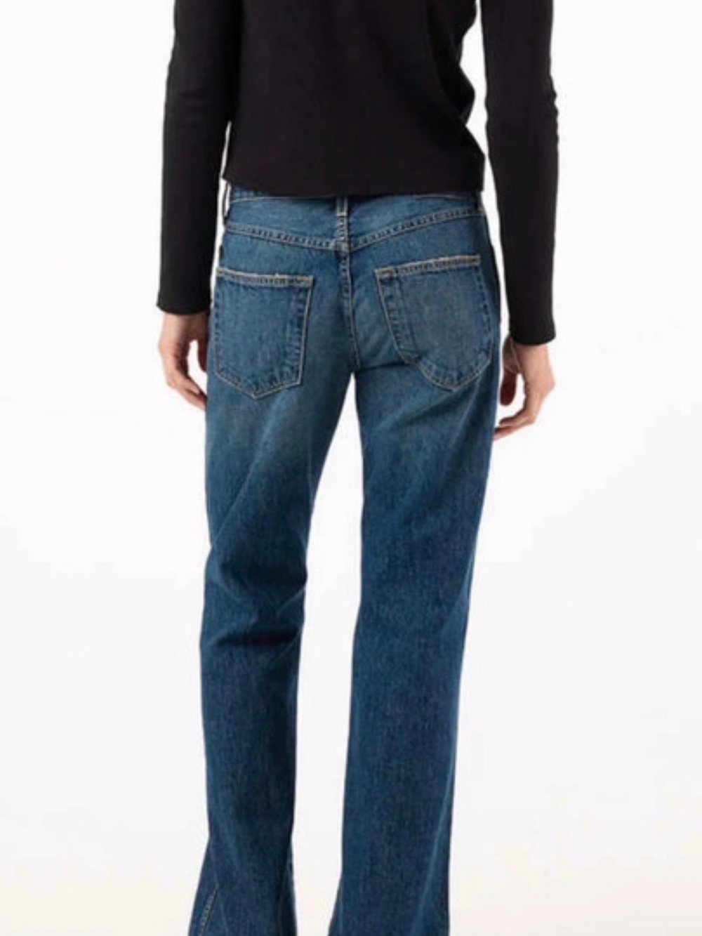 AMO Marcenia bootcut Women's Straight-Leg Jeans in Classic Blue Denim - Picture 2 of 5